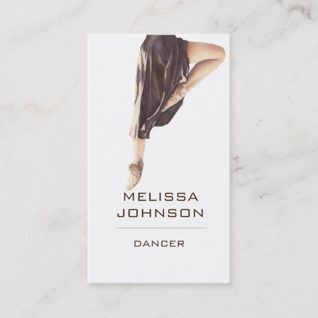 Personalised Dancer Modern Business Cart Business Card (Front)