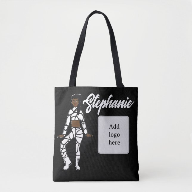 Personalised Dancer Tote (Black White) (Front)