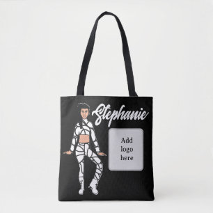Personalised Dancer Tote (Black White 2) Bag