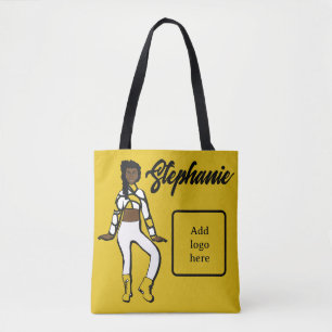 Personalised Dancer Tote ( Lemon White) Bag