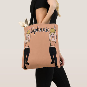 Personalised Dancer Tote (Peach) Bag