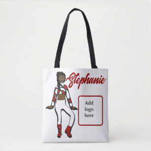 Personalised Dancer Tote ( Red White) Bag