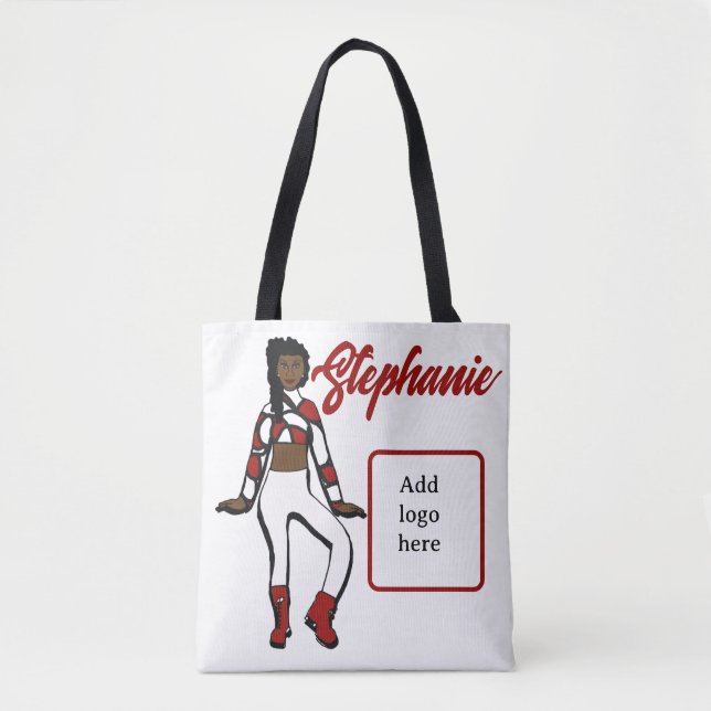Personalised Dancer Tote ( Red White) Bag (Front)