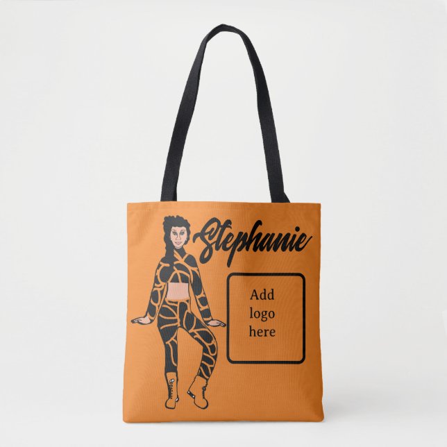 Personalised Dancer Tote (Tangerine Black) Bag (Front)