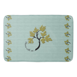 Personalised Dancing Tree Olive Green Bath Mat