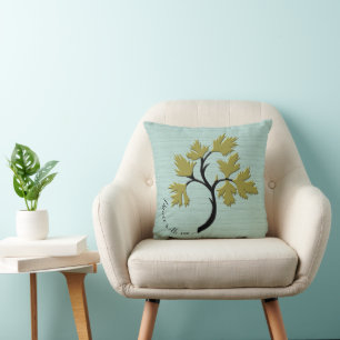 Personalised Dancing Tree Olive Green Cushion