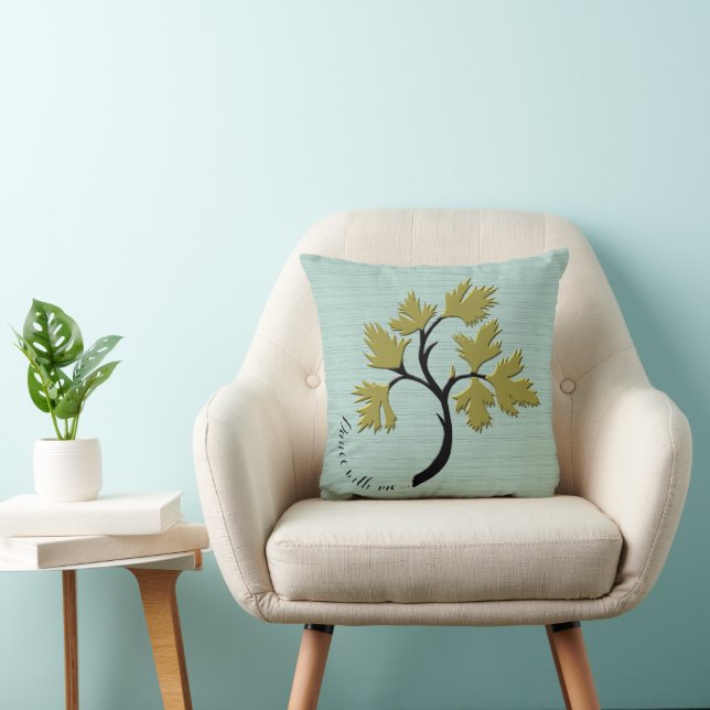 Personalised Dancing Tree Olive Green Cushion (Chair)