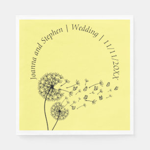 Personalised Dandelion Clock with Butterflies Napkin