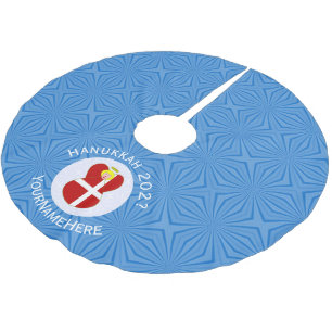 Personalised Danish Angel Hanukkah Flag Brushed Polyester Tree Skirt
