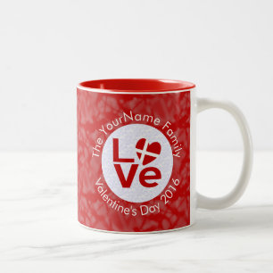 Personalised Danish Red LOVE Flag Two-Tone Coffee Mug
