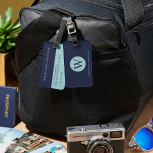 Personalised Dark Blue Luggage Tag with Your Info