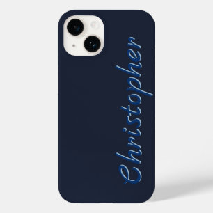 Personalised dark blue Radial Texture 15 Case-Mate iPhone 14 Case