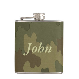 Personalised Dark Camouflage Flask