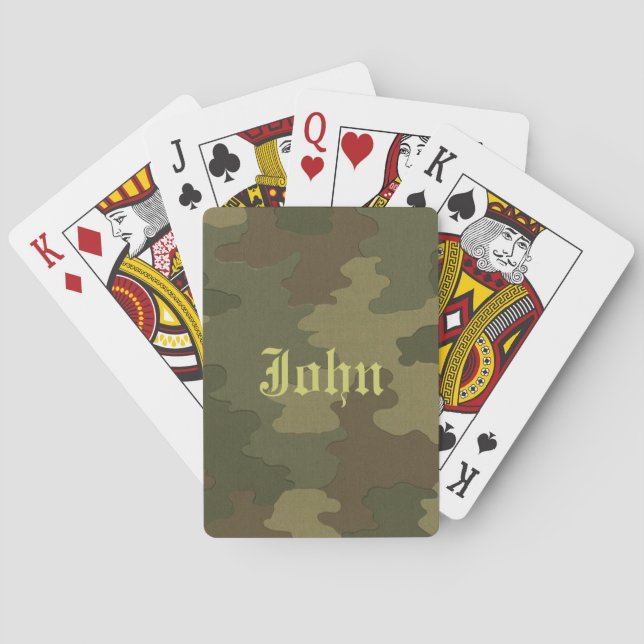 Personalised Dark Camouflage Playing Cards (Back)