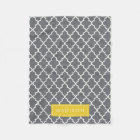 Personalised Dark Grey and Yellow Quatrefoil