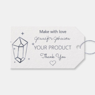 Personalised Dark Grey Foil White Black Gift Tags