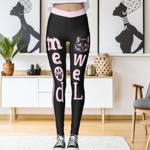Personalised Dark Grey Light Pink Stripes Pet Cat  Leggings