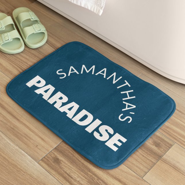 Personalised Dark Ocean Blue Bath Mat (Creator Uploaded)