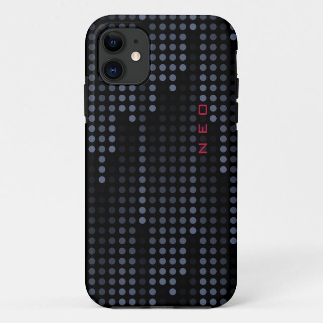 Personalised Dark Polka Dots Matrix patterned Case-Mate iPhone Case (Back)