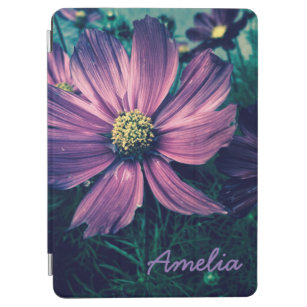 Personalised Dark Purple Flowers iPad Air Cover