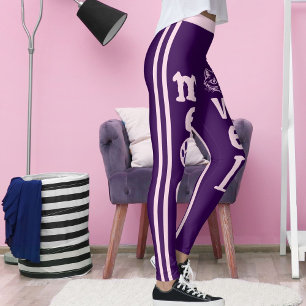 Personalised Dark Purple Pink Stripes Pet Cat Leggings