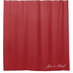 Personalised Dark Red Solid Colour Shower Curtain