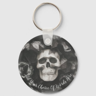 Personalised Dark Skull Keychain