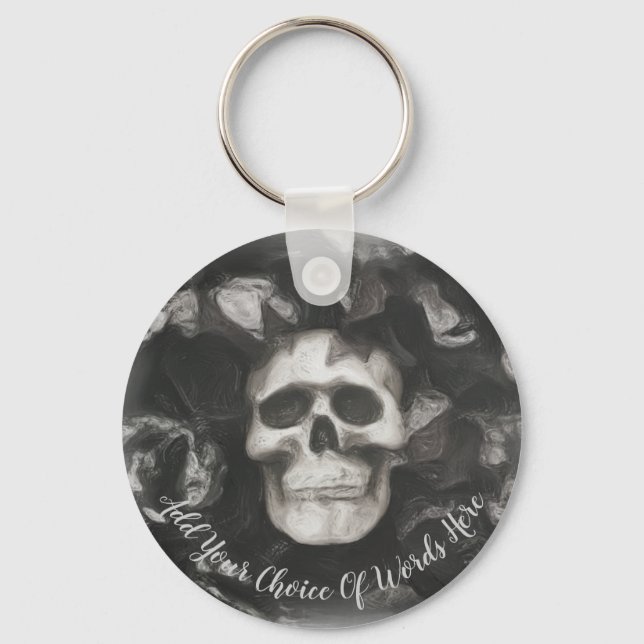 Personalised Dark Skull Keychain (Front)