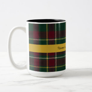 Personalised Dark Tartan Plaid Custom Quote Scot Two-Tone Coffee Mug