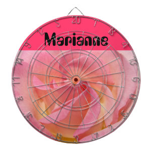 Personalised Dart Boards Pink Rose Add Name