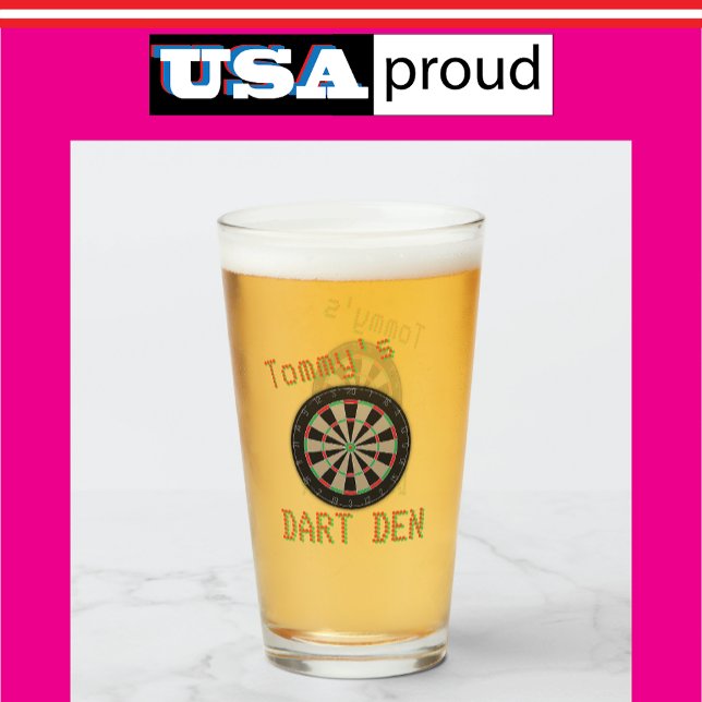 Personalised Dart Den Glass 🎯 Faux Tavern Club  (Creator Uploaded)