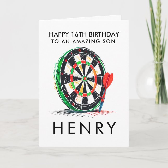 Personalised Dartboard Birthday Card  (Front)