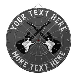 Personalised dartboard with electric guitar design