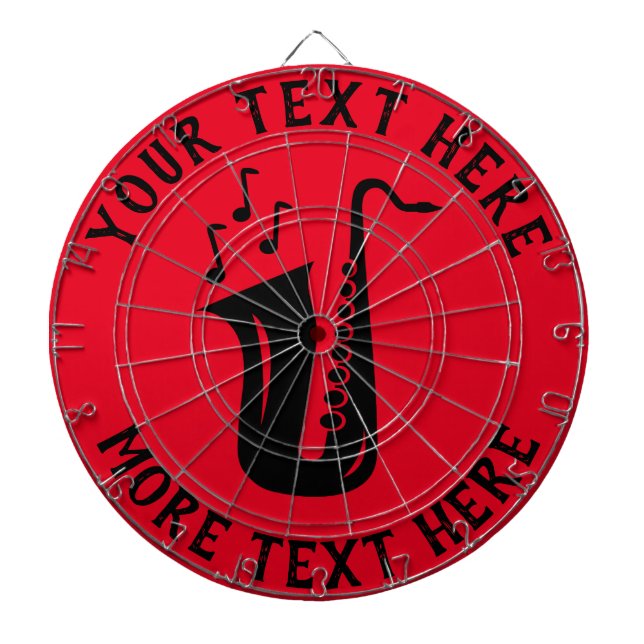 Personalised dartboard with saxophone design (Front)