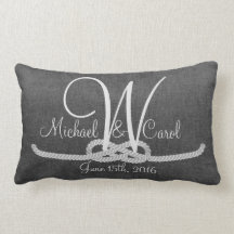 Personalised Dary Grey Monogram Family Pillow