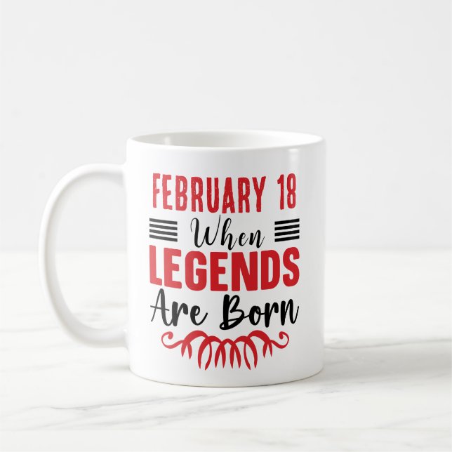 Personalised Date Birthday Legends Are Born Coffee Mug (Left)