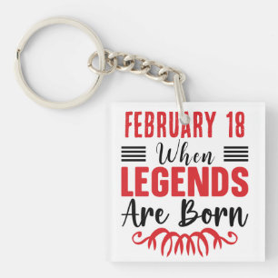 Personalised Date Birthday Legends Are Born Key Ring