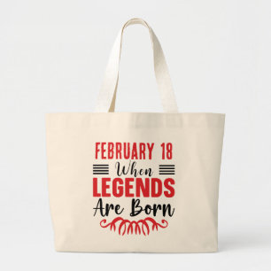 Personalised Date Birthday Legends Are Born Large Tote Bag