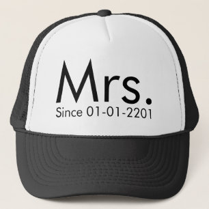 Personalised Date Mrs. Just Married Bride Hat