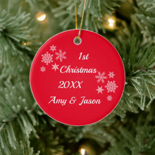 Personalised Dated Christmas Together Ceramic Ornament