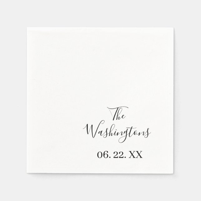 Personalised Dated White Paper Napkin (Front)