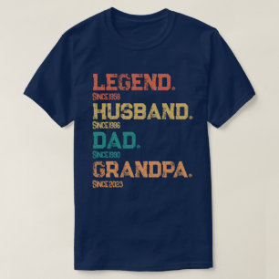 Personalised Dates - Legend Husband Dad Grandpa T-Shirt