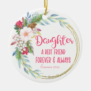 Personalised Daughter Best Friend Christmas Ceramic Ornament