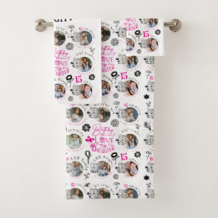 Personalised Daughter Birthday Gifts Bath Towel Set