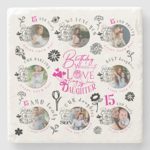 Personalised Daughter Birthday Gifts Stone Coaster