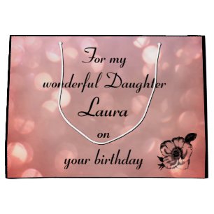 Personalised Daughter Birthday Large Gift Bag