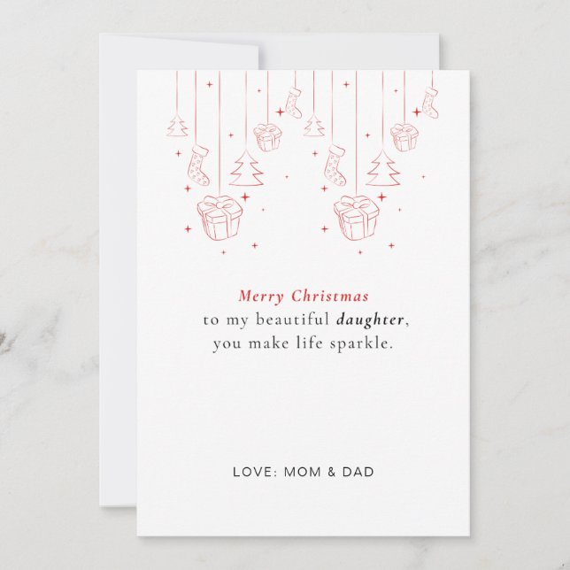  Personalised Daughter Christmas Card (Front)