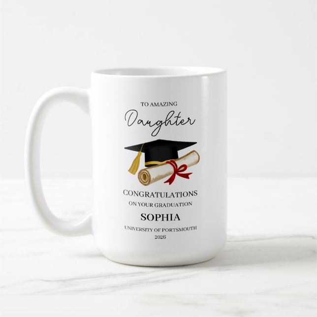 Personalised Daughter Graduation Keepsake  Coffee Mug (Left)