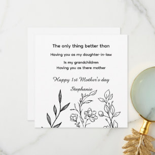 Personalised daughter in law 1st mother's day  thank you card