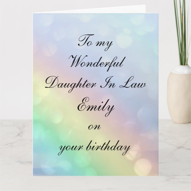 Personalised Daughter In Law Birthday Card (Front)